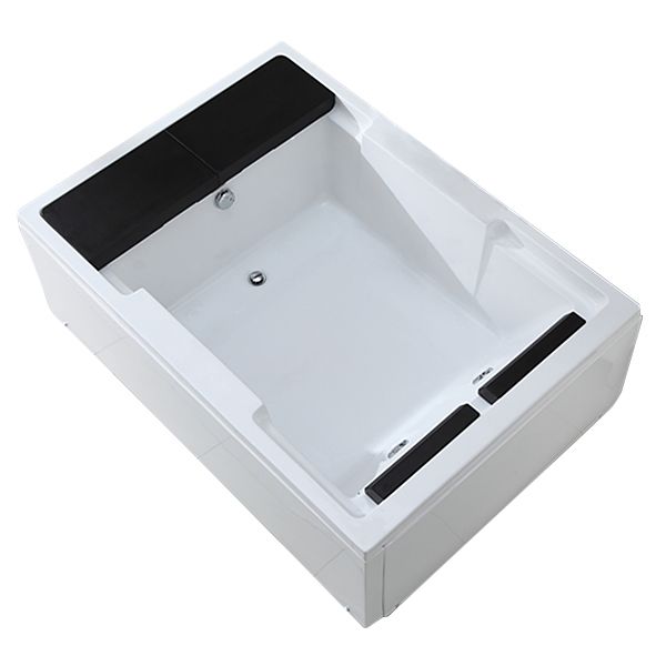 Modern Freestanding Bath Acrylic Soaking Square Back to Wall Bathtub Clearhalo 'Bathroom Remodel & Bathroom Fixtures' 'Bathtubs' 'Home Improvement' 'home_improvement' 'home_improvement_bathtubs' 'Showers & Bathtubs' 1200x1200_45f47b33-07a8-4d00-909a-22643d9e6001