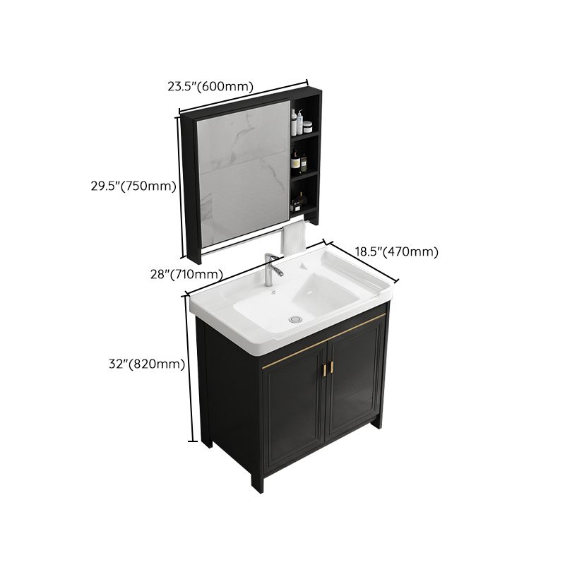 Rectangular Bathroom Vanity Single-Sink Glam Black Freestanding Vanity Set Clearhalo 'Bathroom Remodel & Bathroom Fixtures' 'Bathroom Vanities' 'bathroom_vanities' 'Home Improvement' 'home_improvement' 'home_improvement_bathroom_vanities' 1200x1200_45fca0e3-c48c-4455-970d-a05fb5327d37