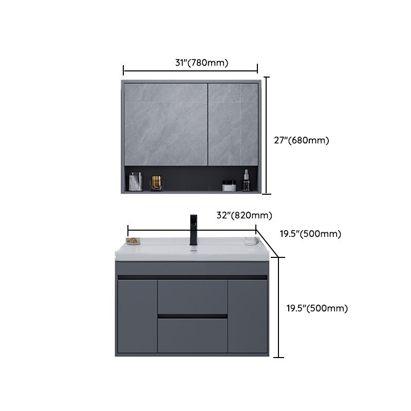 Solid Wood Wall Mount Single-Sink Modern Open Console with Sink Set Clearhalo 'Bathroom Remodel & Bathroom Fixtures' 'Bathroom Vanities' 'bathroom_vanities' 'Home Improvement' 'home_improvement' 'home_improvement_bathroom_vanities' 1200x1200_4619245d-88cf-49e2-8e57-5b754a0572a6