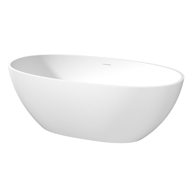 Modern Oval Bathtub Stand Alone Stand Alone Soaking Back to Wall Bath Clearhalo 'Bathroom Remodel & Bathroom Fixtures' 'Bathtubs' 'Home Improvement' 'home_improvement' 'home_improvement_bathtubs' 'Showers & Bathtubs' 1200x1200_461d10ac-8b59-4b5b-bc9c-17b3ad607702