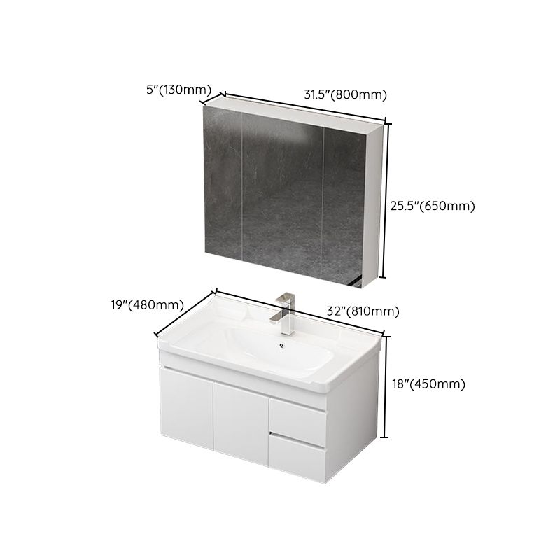 Wall Mount Single Bathroom Vanity Modern White Rectangular Wood Vanity Set Clearhalo 'Bathroom Remodel & Bathroom Fixtures' 'Bathroom Vanities' 'bathroom_vanities' 'Home Improvement' 'home_improvement' 'home_improvement_bathroom_vanities' 1200x1200_46231606-0a2d-4abb-bed0-fb1f77a0220b