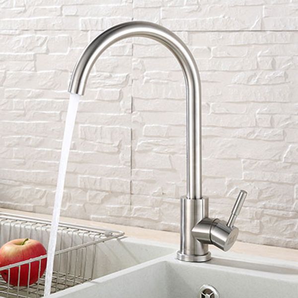 Modern Pull down Single Rotary Switch Kitchen Faucet High Arch Water Filler Clearhalo 'Home Improvement' 'home_improvement' 'home_improvement_kitchen_faucets' 'Kitchen Faucets' 'Kitchen Remodel & Kitchen Fixtures' 'Kitchen Sinks & Faucet Components' 'kitchen_faucets' 1200x1200_4628326b-42f5-4dbb-89fd-39c8c48c2044