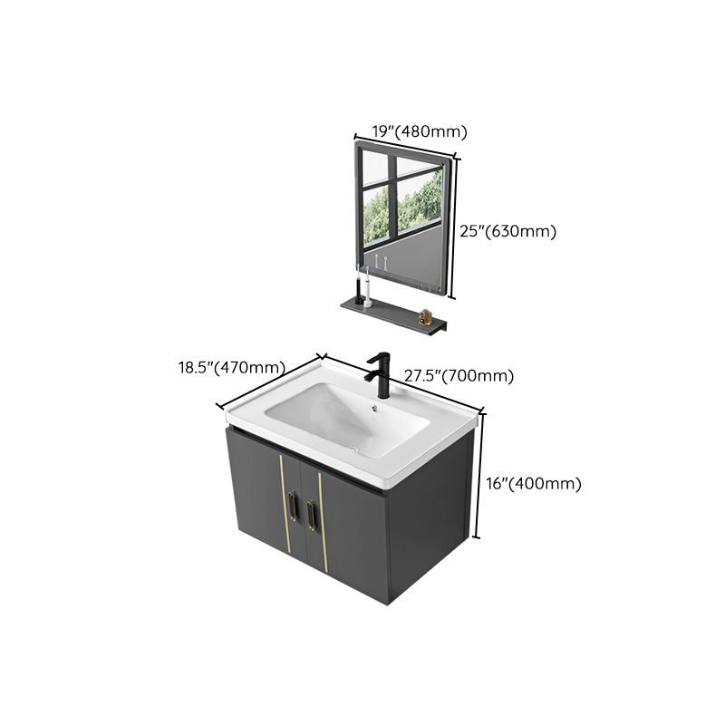 Modern Sink Vanity Grey Metal Vanity Set with Doors for Washroom Clearhalo 'Bathroom Remodel & Bathroom Fixtures' 'Bathroom Vanities' 'bathroom_vanities' 'Home Improvement' 'home_improvement' 'home_improvement_bathroom_vanities' 1200x1200_4658b8af-776d-478a-a53a-cee54e896780