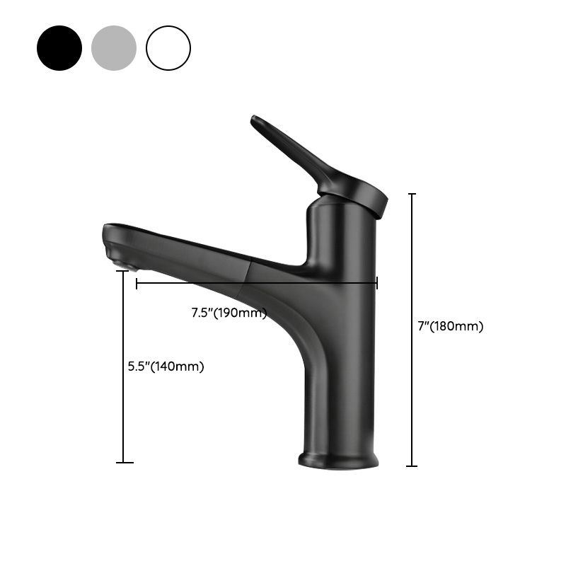 Modern Vessel Sink Faucet Lever Handle Pull-out Bathroom Faucet Clearhalo 'bathroom_sink_faucets' 'Conjuntos de Torneiras de Lavatório e Banheiro' 'home_improvement' 'home_improvement_bathroom_sink_faucets' 'Mobiliário Doméstico' 'Página inicial' 'Renovação e equipamento de casa de banho' 'Torneira para lavatório de banheiro' 1200x1200_468ccece-b672-4bad-9e29-06458a649b30