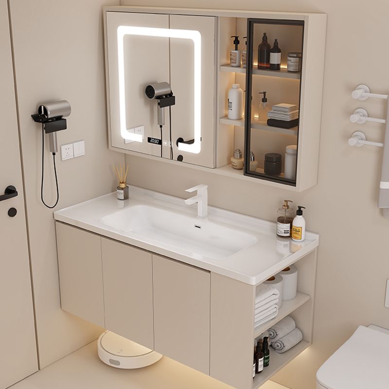 Modern Style Wall Mount Vanity Set Wooden with Doors for Bathroom Clearhalo 'Bathroom Remodel & Bathroom Fixtures' 'Bathroom Vanities' 'bathroom_vanities' 'Home Improvement' 'home_improvement' 'home_improvement_bathroom_vanities' 1200x1200_46b55efb-3695-4f43-9294-e9940e1fc40b