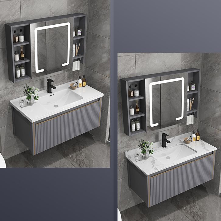 Wall Mount Bathroom Vanity Set Modern Faucet Included Bathroom Sink Vanity Clearhalo 'Bathroom Remodel & Bathroom Fixtures' 'Bathroom Vanities' 'bathroom_vanities' 'Home Improvement' 'home_improvement' 'home_improvement_bathroom_vanities' 1200x1200_46b711c6-8c42-4980-89de-8e19a0f4f777