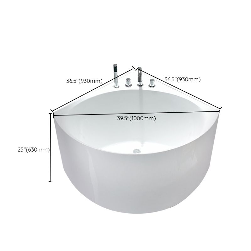 Modern Acrylic Corner Bath 24.8-inch Tall Soaking White Bathtub Clearhalo 'Bathroom Remodel & Bathroom Fixtures' 'Bathtubs' 'Home Improvement' 'home_improvement' 'home_improvement_bathtubs' 'Showers & Bathtubs' 1200x1200_46bb8081-8b60-4c30-96fd-a57a3a751f60