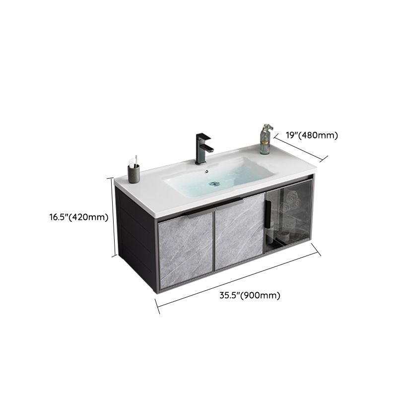 Metal Bathroom Sink Vanity Wall-Mounted Bathroom Vanity with Sink Included Clearhalo 'Bathroom Remodel & Bathroom Fixtures' 'Bathroom Vanities' 'bathroom_vanities' 'Home Improvement' 'home_improvement' 'home_improvement_bathroom_vanities' 1200x1200_46ef39a0-1dfa-4d40-91e7-4f287bd8773b