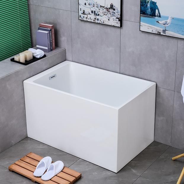 White Acrylic Alcove Bath Tub Rectangular 25" H Bathtub for Home (Without Faucet) Clearhalo 'Bathroom Remodel & Bathroom Fixtures' 'Bathtubs' 'Home Improvement' 'home_improvement' 'home_improvement_bathtubs' 'Showers & Bathtubs' 1200x1200_47190a68-e305-4ef6-a535-3784f0ee3e5f