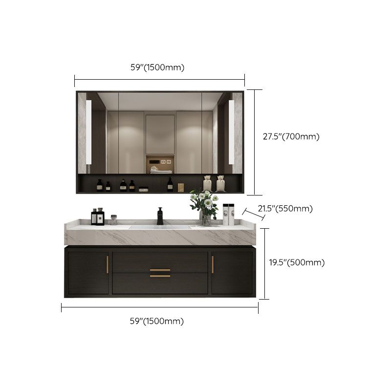 Mirror Included Wall Mount Sink Vanity with Sink Faucet for Bathroom Clearhalo 'Bathroom Remodel & Bathroom Fixtures' 'Bathroom Vanities' 'bathroom_vanities' 'Home Improvement' 'home_improvement' 'home_improvement_bathroom_vanities' 1200x1200_4728607e-c222-4f43-84b0-c97971b6e74e