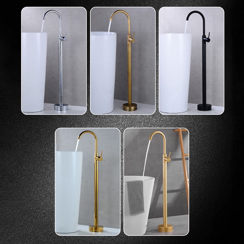 Modern 1-Handle Freestanding Faucet Floor Mounted Freestanding Bathtub Faucet Clearhalo 'Bathroom Remodel & Bathroom Fixtures' 'Bathtub Faucets' 'bathtub_faucets' 'Home Improvement' 'home_improvement' 'home_improvement_bathtub_faucets' 1200x1200_473ce4b0-665d-4b3f-84f3-c4d989c18952