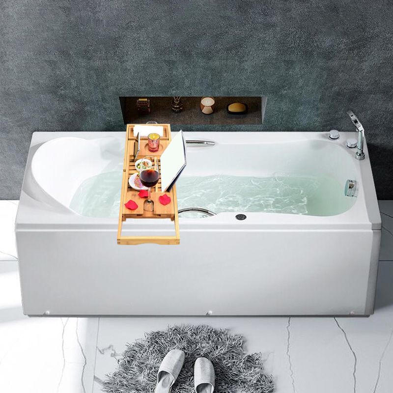 Modern Rectangular White Bathtub Back to Wall with Drain Bath Tub Clearhalo 'Bathroom Remodel & Bathroom Fixtures' 'Bathtubs' 'Home Improvement' 'home_improvement' 'home_improvement_bathtubs' 'Showers & Bathtubs' 1200x1200_474a725a-a8b4-4727-96a4-8eefab7769fe