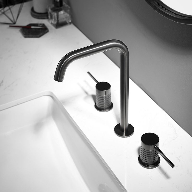 Glam 2-Handle Bathroom Sink Faucet with High-Arc Widespread Bathroom Sink Faucet Clearhalo 'Bathroom Remodel & Bathroom Fixtures' 'Bathroom Sink Faucets' 'Bathroom Sinks & Faucet Components' 'bathroom_sink_faucets' 'Home Improvement' 'home_improvement' 'home_improvement_bathroom_sink_faucets' 1200x1200_4754bd09-9db2-4286-b045-43197414e3fb