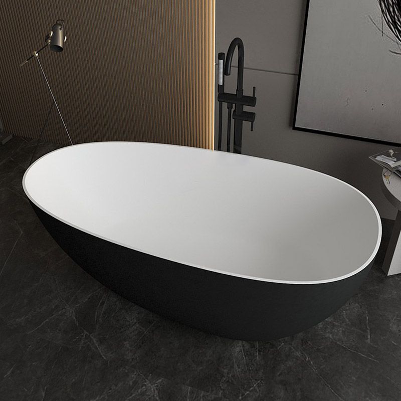 Modern Ellipse Bathtub Stone Freestand Soaking Bathtub with Drain Bath Tub Clearhalo 'Bathroom Remodel & Bathroom Fixtures' 'Bathtubs' 'Home Improvement' 'home_improvement' 'home_improvement_bathtubs' 'Showers & Bathtubs' 1200x1200_47661ede-c8f7-4e5a-a53b-8fb6fa524619