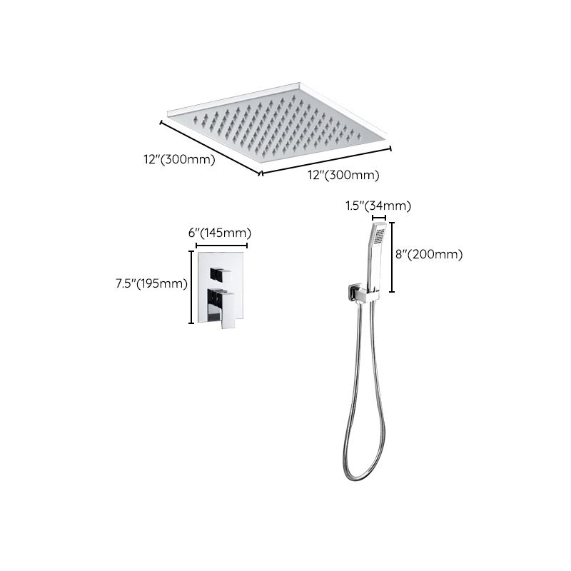 Modern Shower System Brass Adjustable Spray Pattern Ceiling Mounted Shower Combo Clearhalo 'Bathroom Remodel & Bathroom Fixtures' 'Home Improvement' 'home_improvement' 'home_improvement_shower_faucets' 'Shower Faucets & Systems' 'shower_faucets' 'Showers & Bathtubs Plumbing' 'Showers & Bathtubs' 1200x1200_47830d8d-922d-43ff-bf1e-9030aa0d36a6