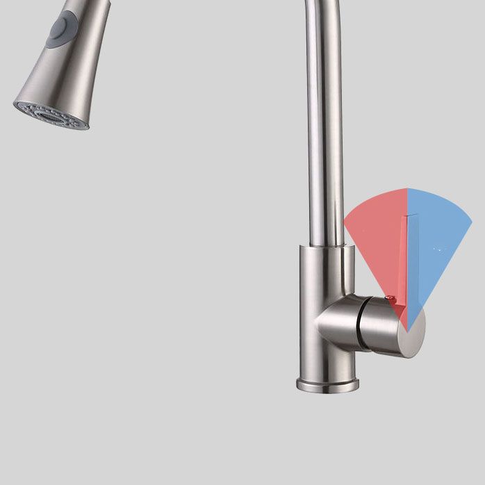Modern Pull Down Single Handle Kitchen Faucet 1-Hold Water Faucet Clearhalo 'Home Improvement' 'home_improvement' 'home_improvement_kitchen_faucets' 'Kitchen Faucets' 'Kitchen Remodel & Kitchen Fixtures' 'Kitchen Sinks & Faucet Components' 'kitchen_faucets' 1200x1200_478eaf13-46b5-42a4-9792-780374679401