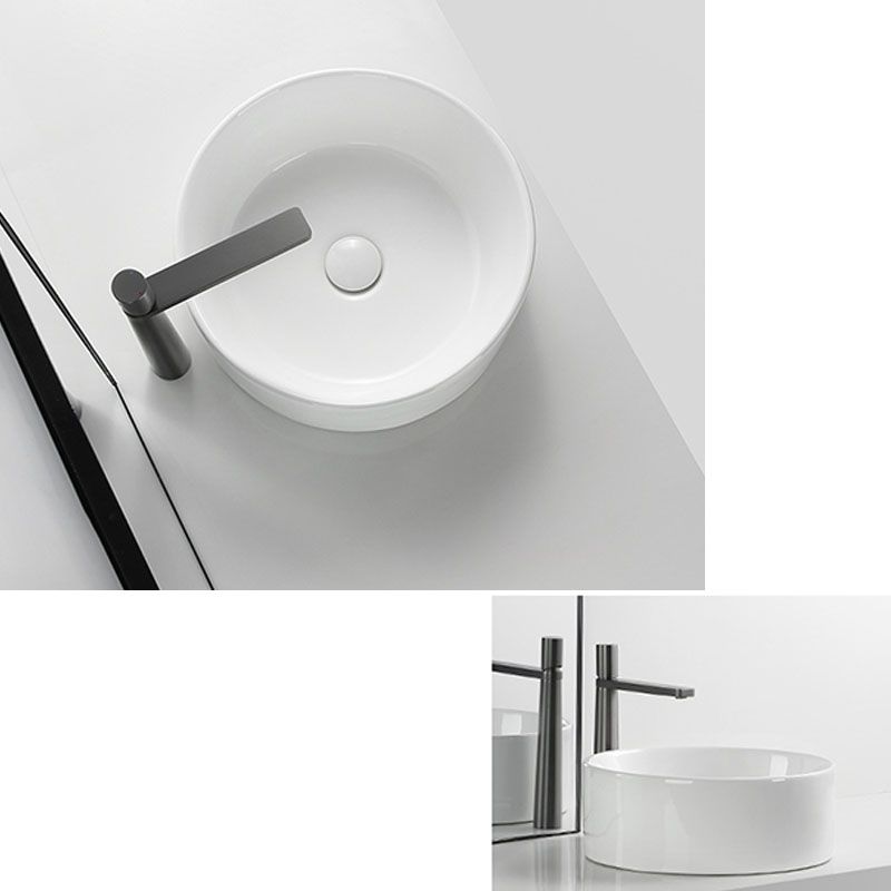 Modern Round Bathroom Sink Pop-Up Drain Vessel Bathroom Sink in white Clearhalo 'Bathroom Remodel & Bathroom Fixtures' 'Bathroom Sinks & Faucet Components' 'Bathroom Sinks' 'bathroom_sink' 'Home Improvement' 'home_improvement' 'home_improvement_bathroom_sink' 1200x1200_47ab0f4a-5984-4f04-8e68-66f1ad9ec391