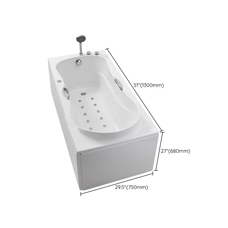 Modern Rectangular White Bathtub Back to Wall with Drain Bath Tub Clearhalo 'Bathroom Remodel & Bathroom Fixtures' 'Bathtubs' 'Home Improvement' 'home_improvement' 'home_improvement_bathtubs' 'Showers & Bathtubs' 1200x1200_47ac08ce-d1a8-405d-9224-2ecd6b6284ec