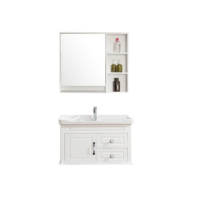 Freestanding Wood Mirror Included Sink Vanity with Sink for Bathroom Clearhalo 'Bathroom Remodel & Bathroom Fixtures' 'Bathroom Vanities' 'bathroom_vanities' 'Home Improvement' 'home_improvement' 'home_improvement_bathroom_vanities' 1200x1200_47bd2ecb-a645-4af6-b3d9-1e638694938b