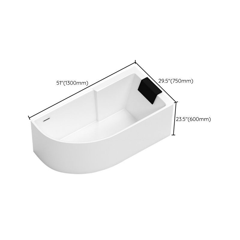 Corner Modern Acrylic Bathtub Soaking White Back to Wall Bath Clearhalo 'Bathroom Remodel & Bathroom Fixtures' 'Bathtubs' 'Home Improvement' 'home_improvement' 'home_improvement_bathtubs' 'Showers & Bathtubs' 1200x1200_47d0606d-e768-4d60-b5ad-bb8b5f077b0d