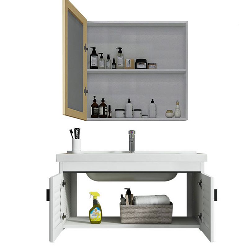 Wall-mounted Bathroom Vanity Modern Single-Sink Space Saver Vanity Clearhalo 'Bathroom Remodel & Bathroom Fixtures' 'Bathroom Vanities' 'bathroom_vanities' 'Home Improvement' 'home_improvement' 'home_improvement_bathroom_vanities' 1200x1200_47ec5d48-8f6c-46bb-b070-fea7443bffae