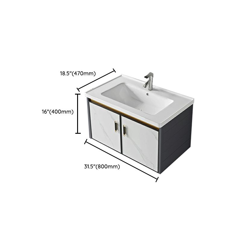 Modern Wall Mount Sink Vanity with Faucet Sink Doors for Bathroom Clearhalo 'Bathroom Remodel & Bathroom Fixtures' 'Bathroom Vanities' 'bathroom_vanities' 'Home Improvement' 'home_improvement' 'home_improvement_bathroom_vanities' 1200x1200_47ed21b6-4d30-464d-ad0e-ceb97bb097c9