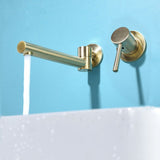 Wall Mounted Metal Tub Filler Low Arc Bathtub Spout Tub Faucet Trim Clearhalo 'Bathroom Remodel & Bathroom Fixtures' 'Bathroom Sink Faucets' 'Bathroom Sinks & Faucet Components' 'bathroom_sink_faucets' 'Home Improvement' 'home_improvement' 'home_improvement_bathroom_sink_faucets' 1200x1200_480181ed-dcce-4542-83f0-b39e304217b6