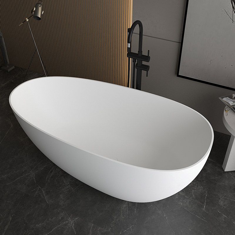 Modern Ellipse Bathtub Stone Freestand Soaking Bathtub with Drain Bath Tub Clearhalo 'Bathroom Remodel & Bathroom Fixtures' 'Bathtubs' 'Home Improvement' 'home_improvement' 'home_improvement_bathtubs' 'Showers & Bathtubs' 1200x1200_4813e19c-463d-4c54-99c0-975e1c5cec71