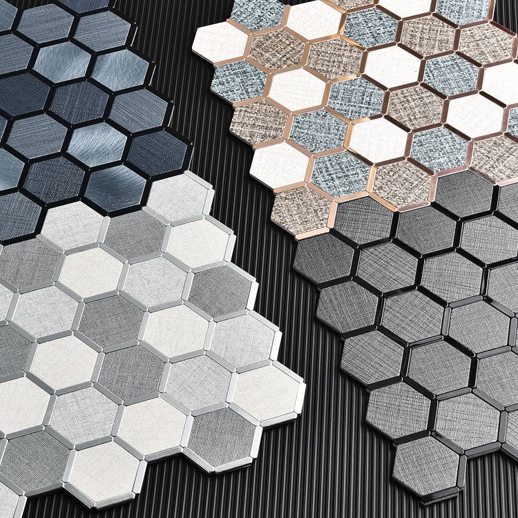 Mosaic Tile Wallpaper Hexagonal Shape Peel and Stick Backsplash Clearhalo 'Flooring 'Home Improvement' 'home_improvement' 'home_improvement_peel_stick_blacksplash' 'Peel & Stick Backsplash Tile' 'peel_stick_blacksplash' 'Walls & Ceilings' Walls and Ceiling' 1200x1200_4822fcec-7f12-477b-b649-eed07d72e010