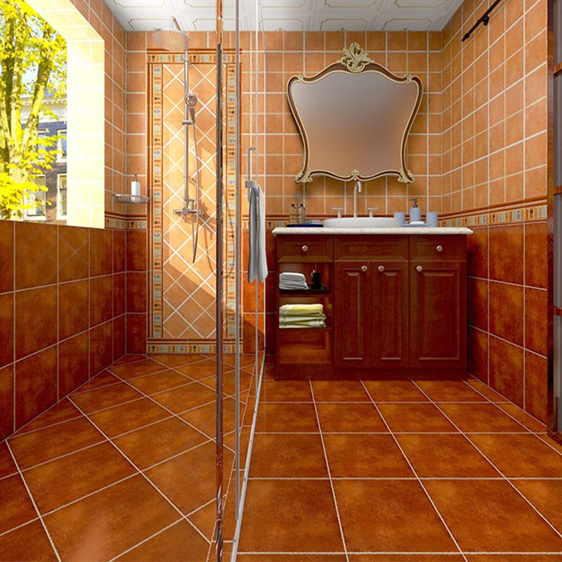 Square Ceramic Matte Straight Edge Singular Tile Vintage Bathroom Floor Clearhalo 'Floor Tiles & Wall Tiles' 'floor_tiles_wall_tiles' 'Flooring 'Home Improvement' 'home_improvement' 'home_improvement_floor_tiles_wall_tiles' Walls and Ceiling' 1200x1200_482d7aea-253c-44c0-b8ca-020b25baa15c