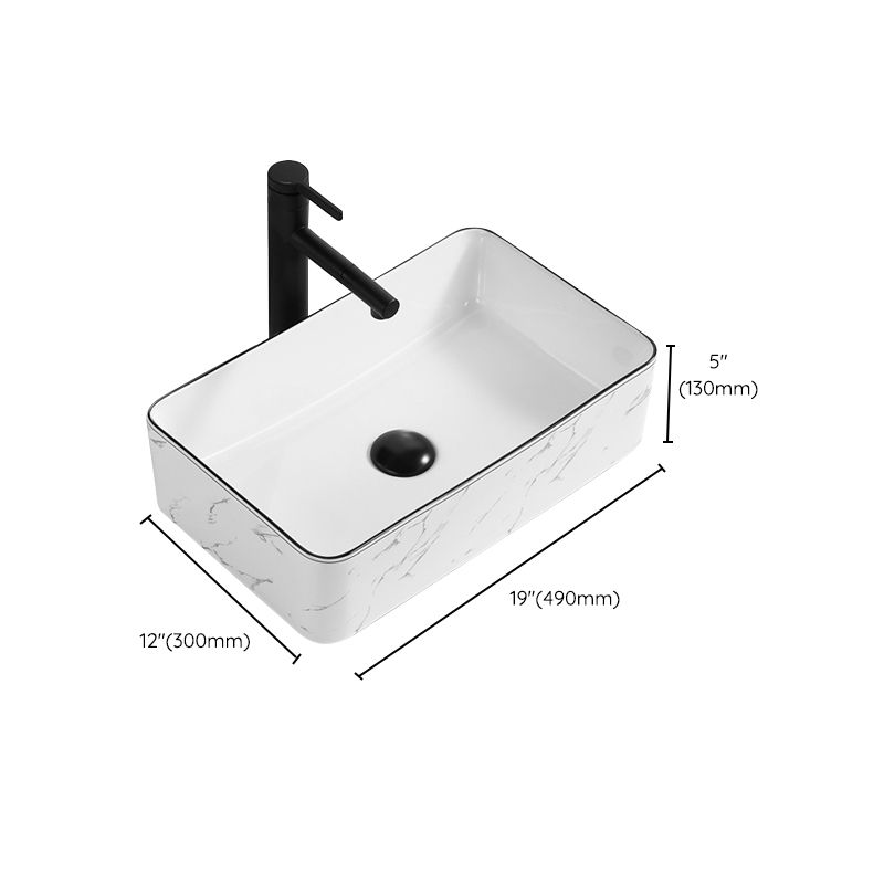 Contemporary Bathroom Sink Pop-Up Drain Porcelain Rectangular Vessel Clearhalo 'Bathroom Remodel & Bathroom Fixtures' 'Bathroom Sinks & Faucet Components' 'Bathroom Sinks' 'bathroom_sink' 'Home Improvement' 'home_improvement' 'home_improvement_bathroom_sink' 1200x1200_488b5b27-f953-404a-a1c9-ad28fe288635