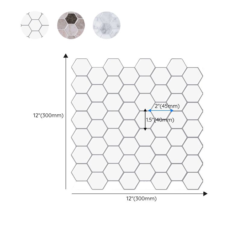 Modern Peel and Stick Backsplash PVC Hexagonal Peel and Stick Tile Clearhalo 'Flooring 'Home Improvement' 'home_improvement' 'home_improvement_peel_stick_blacksplash' 'Peel & Stick Backsplash Tile' 'peel_stick_blacksplash' 'Walls & Ceilings' Walls and Ceiling' 1200x1200_48962af9-9284-40ba-a8f5-015ce7db6eec