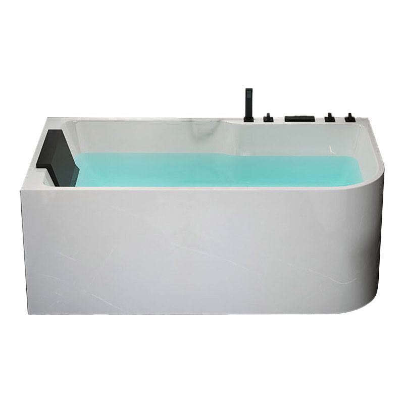 Modern White Rectangle Acrylic Bathtub Back to Wall with Drain Bath Tub Clearhalo 'Bathroom Remodel & Bathroom Fixtures' 'Bathtubs' 'Home Improvement' 'home_improvement' 'home_improvement_bathtubs' 'Showers & Bathtubs' 1200x1200_48c83289-cad5-487b-b0bc-cd654c3e5532