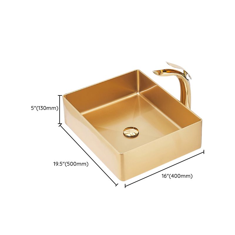 Contemporary Bathroom Sink Metal Rectangular Trough Sink with Pop-Up Drain Clearhalo 'Bathroom Remodel & Bathroom Fixtures' 'Bathroom Sinks & Faucet Components' 'Bathroom Sinks' 'bathroom_sink' 'Home Improvement' 'home_improvement' 'home_improvement_bathroom_sink' 1200x1200_492075b0-0758-4c93-93b4-b5bcc21203e5