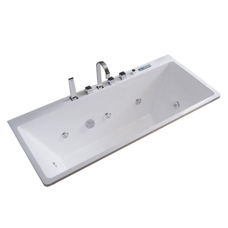 Drop in Rectangular Bath Acrylic White Jets Included Modern Bathtub Clearhalo 'Bathroom Remodel & Bathroom Fixtures' 'Bathtubs' 'Home Improvement' 'home_improvement' 'home_improvement_bathtubs' 'Showers & Bathtubs' 1200x1200_4925e292-3e46-43df-804b-60854bcaa114