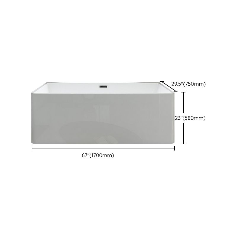 Rectangular Freestanding Back to Wall Bathtub Modern Acrylic-Fiberglass Bath Tub Clearhalo 'Bathroom Remodel & Bathroom Fixtures' 'Bathtubs' 'Home Improvement' 'home_improvement' 'home_improvement_bathtubs' 'Showers & Bathtubs' 1200x1200_495266d5-328a-493a-ae58-37284afaeb9f