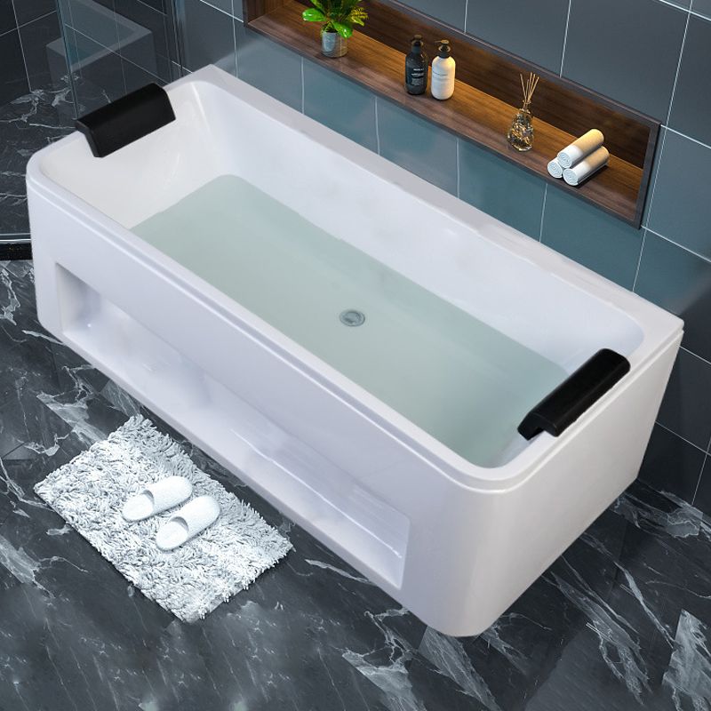 Freestanding Rectangular Bathtub Modern Acrylic Center-Front Drain Placement Tub Clearhalo 'Bathroom Remodel & Bathroom Fixtures' 'Bathtubs' 'Home Improvement' 'home_improvement' 'home_improvement_bathtubs' 'Showers & Bathtubs' 1200x1200_495a87ae-8fbc-40a8-8b0a-9d09f40c0540