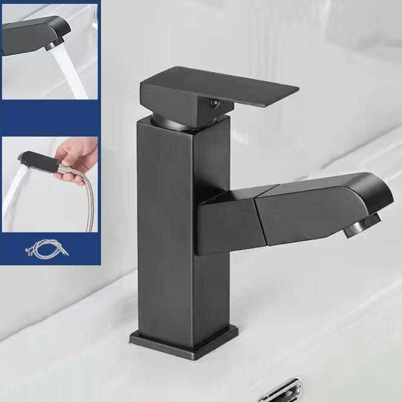 Modern Design Bathroom Faucet Single Handle Faucet with Water Hose Clearhalo 'Bathroom Remodel & Bathroom Fixtures' 'Bathroom Sink Faucets' 'Bathroom Sinks & Faucet Components' 'bathroom_sink_faucets' 'Home Improvement' 'home_improvement' 'home_improvement_bathroom_sink_faucets' 1200x1200_495f0f04-c868-4a0a-8dbf-df3085b6eff7