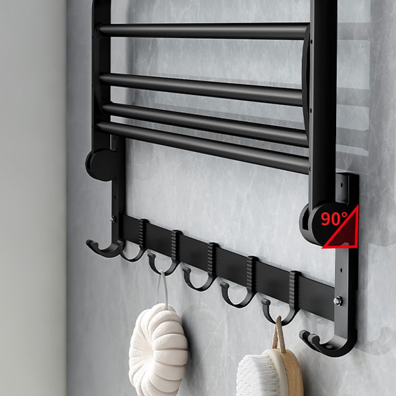 Classic Bath Hardware Set in Aluminum Black Finish Robe Hooks/ Towel Bar Clearhalo 'Bathroom Hardware Sets' 'Bathroom Hardware' 'Bathroom Remodel & Bathroom Fixtures' 'bathroom_hardware_sets' 'Home Improvement' 'home_improvement' 'home_improvement_bathroom_hardware_sets' 1200x1200_496379e9-1eab-486b-8030-c06641083bc1