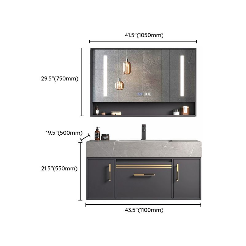 Modern Wall Mount Wood Bathroom Vanity Set in Grey with Mirror Doors Clearhalo 'Bathroom Remodel & Bathroom Fixtures' 'Bathroom Vanities' 'bathroom_vanities' 'Home Improvement' 'home_improvement' 'home_improvement_bathroom_vanities' 1200x1200_496e402f-2cb2-401a-9593-d9e908c59bf8