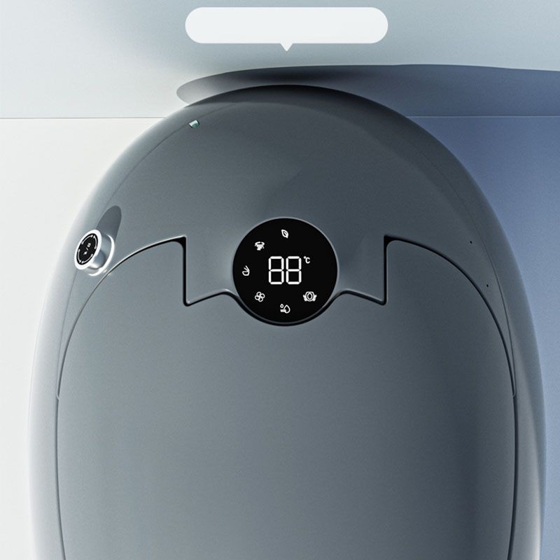 Contemporary Foot Sensor Ceramic Heated Seat Grey Round Floor Mount Bidet Clearhalo 'Bathroom Remodel & Bathroom Fixtures' 'Bidets' 'Home Improvement' 'home_improvement' 'home_improvement_bidets' 'Toilets & Bidets' 1200x1200_49934c7e-d82b-4d3f-8bd0-00387b982d67