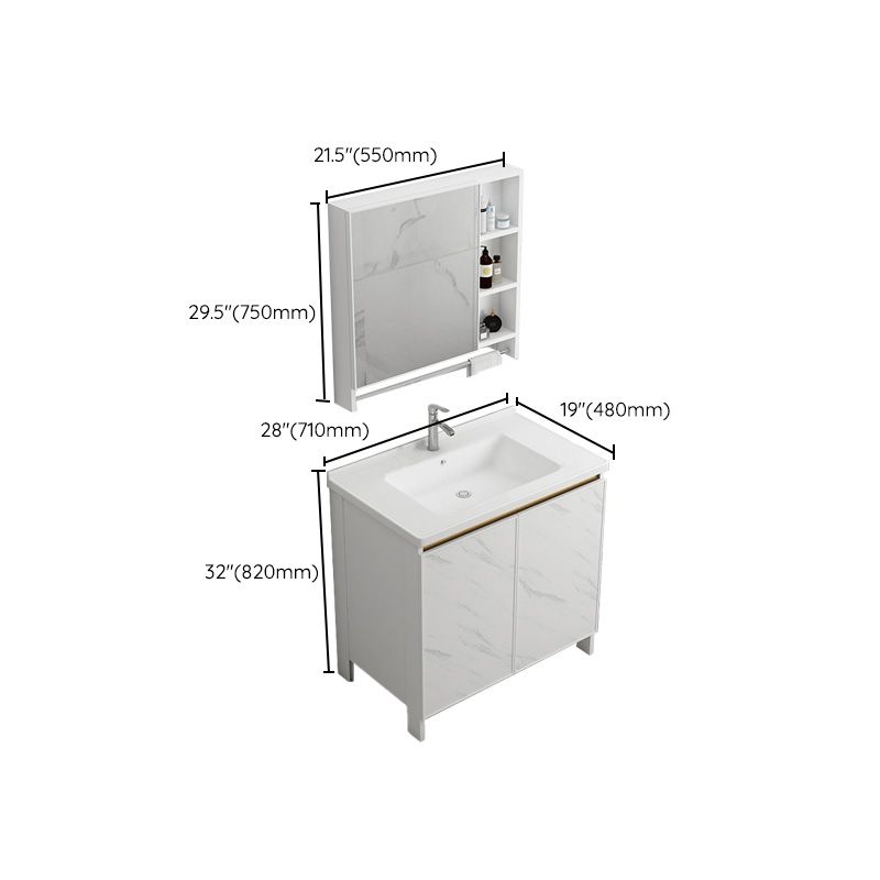 Modern Bath Vanity White Single Rectangular Freestanding Sink Vanity Clearhalo 'Bathroom Remodel & Bathroom Fixtures' 'Bathroom Vanities' 'bathroom_vanities' 'Home Improvement' 'home_improvement' 'home_improvement_bathroom_vanities' 1200x1200_49941b8d-7a58-485c-8412-224af1476454