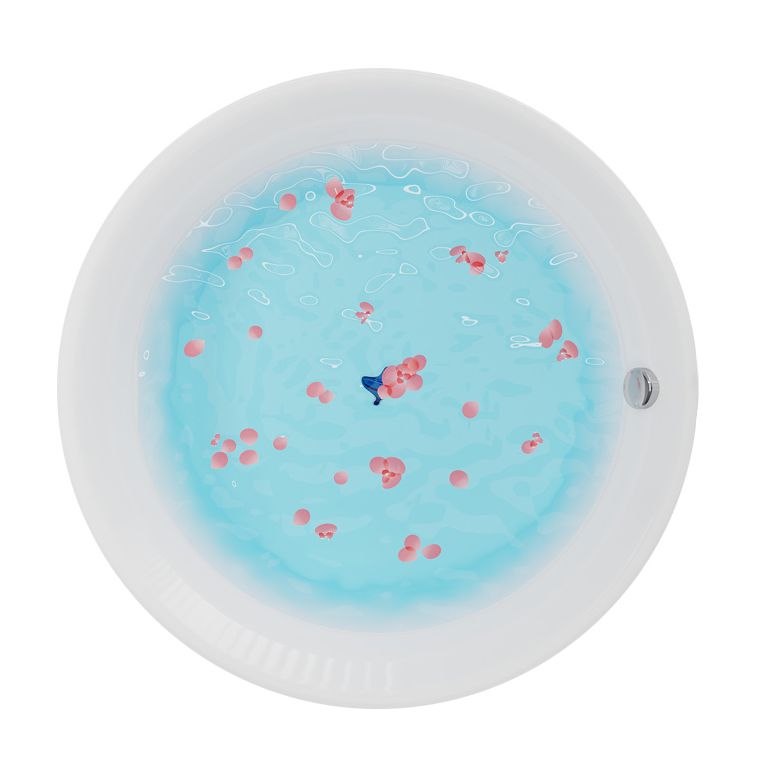 Round Bathtub Acrylic Soaking Freestanding Bathtub , 25.59-inch Tall Clearhalo 'Bathroom Remodel & Bathroom Fixtures' 'Bathtubs' 'Home Improvement' 'home_improvement' 'home_improvement_bathtubs' 'Showers & Bathtubs' 1200x1200_49ba6d8b-d5ec-4263-8e52-d3328cb6e259