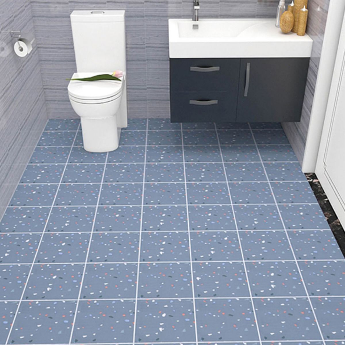 Modern PVC Flooring Self Adhesive Geometric Printed Low Gloss Vinyl Floor Planks Clearhalo 'Flooring 'Home Improvement' 'home_improvement' 'home_improvement_vinyl_flooring' 'Vinyl Flooring' 'vinyl_flooring' Walls and Ceiling' 1200x1200_49c47444-3783-4522-b22c-bb76f421e54d