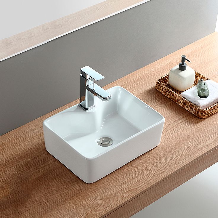 Modern Bathroom Sink Porcelain Rectangular Vessel with Pop-Up Drain Clearhalo 'Bathroom Remodel & Bathroom Fixtures' 'Bathroom Sinks & Faucet Components' 'Bathroom Sinks' 'bathroom_sink' 'Home Improvement' 'home_improvement' 'home_improvement_bathroom_sink' 1200x1200_49ee52c4-e894-4f09-9235-db58f338ff39