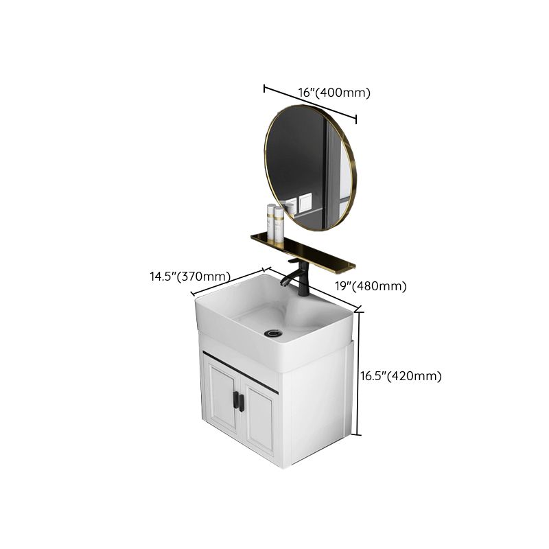 Modern White Ceramic Top Vanity Single-Sink Rectangular Wall Mount Vanity Clearhalo 'Bathroom Remodel & Bathroom Fixtures' 'Bathroom Vanities' 'bathroom_vanities' 'Home Improvement' 'home_improvement' 'home_improvement_bathroom_vanities' 1200x1200_49f5763e-089e-45a1-b149-3ae7537d72db