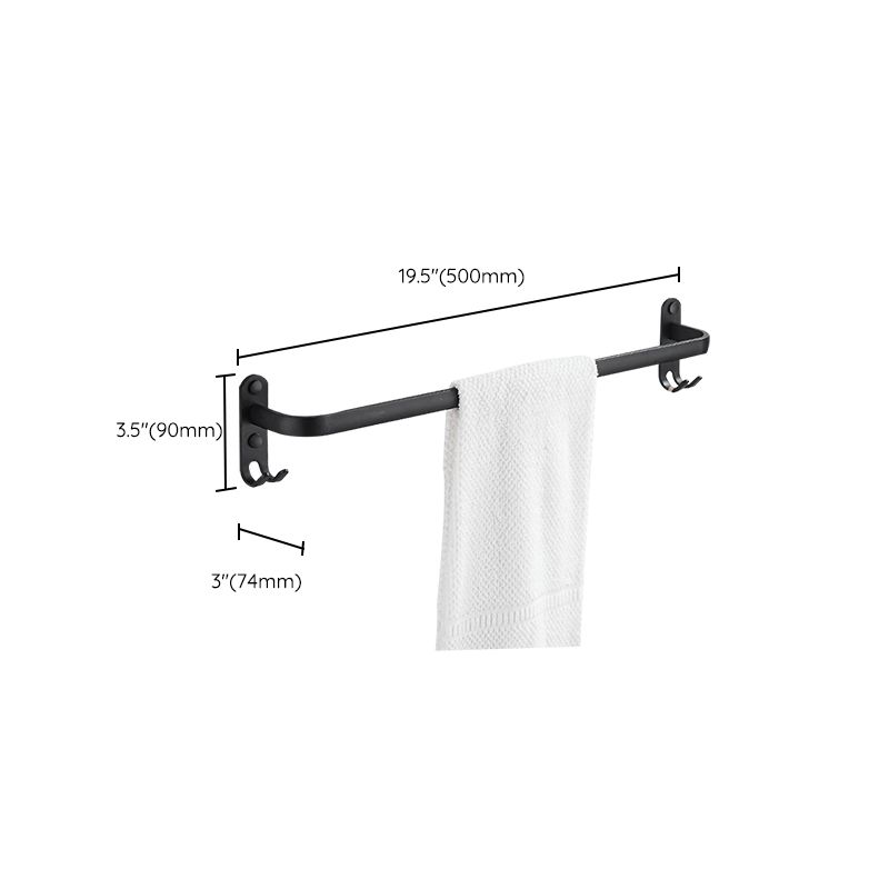 Modern Black Aluminum Bath Hardware Set Towel Bar Bathroom Hardware Clearhalo 'Bathroom Hardware Sets' 'Bathroom Hardware' 'Bathroom Remodel & Bathroom Fixtures' 'bathroom_hardware_sets' 'Home Improvement' 'home_improvement' 'home_improvement_bathroom_hardware_sets' 1200x1200_4a043830-613f-408b-8463-3c732e0c6e91