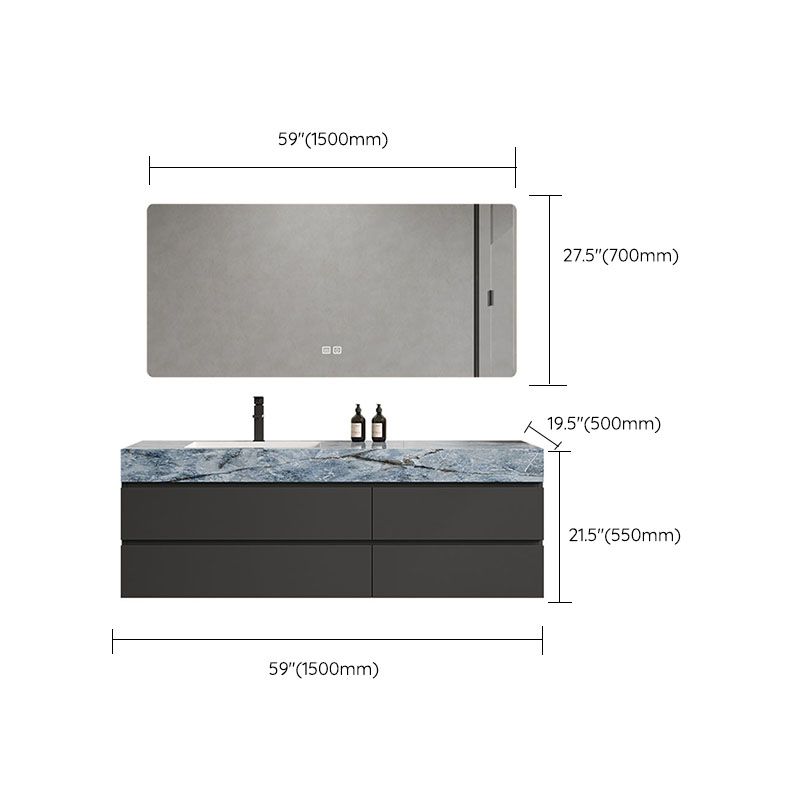 Wall Mount Mirror Included Sink Vanity with Sink Faucet for Bathroom Clearhalo 'Bathroom Remodel & Bathroom Fixtures' 'Bathroom Vanities' 'bathroom_vanities' 'Home Improvement' 'home_improvement' 'home_improvement_bathroom_vanities' 1200x1200_4a0af705-afc6-4a6e-9f9f-a0e60af3e165