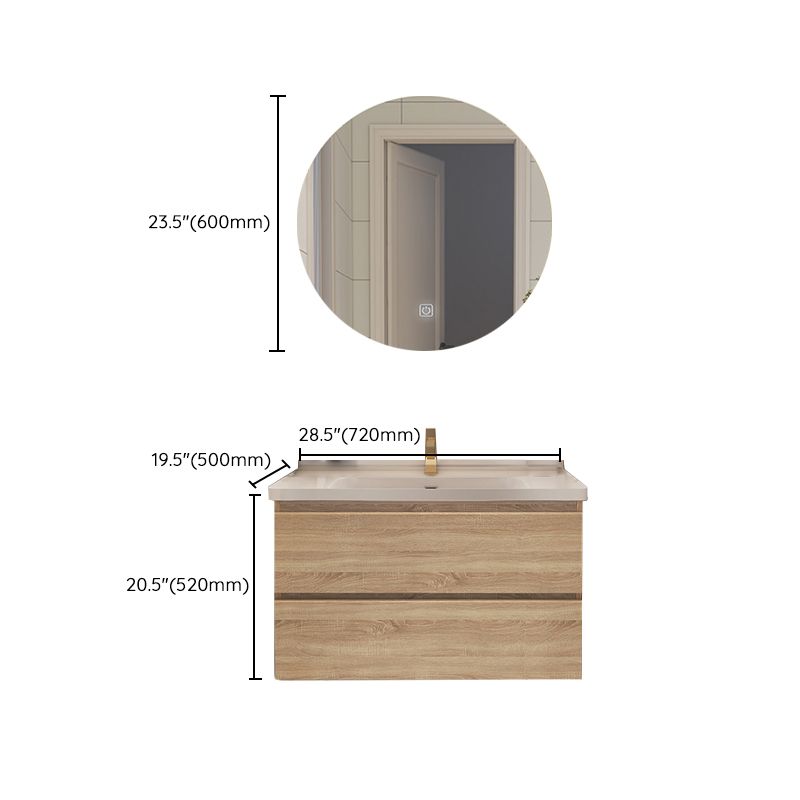 Drawers Bath Vanity Wood Mirror Rectangle Single Sink Wall Mount Vanity Set Clearhalo 'Bathroom Remodel & Bathroom Fixtures' 'Bathroom Vanities' 'bathroom_vanities' 'Home Improvement' 'home_improvement' 'home_improvement_bathroom_vanities' 1200x1200_4a228f77-47a4-4ad8-ae85-431d4cb97051