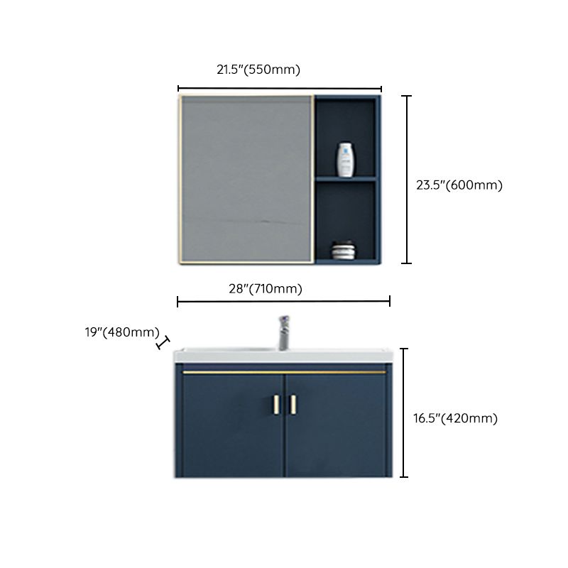 Modern Wall-mounted Bathroom Vanity Cabinet with Soft Close Door Clearhalo 'Bathroom Remodel & Bathroom Fixtures' 'Bathroom Vanities' 'bathroom_vanities' 'Home Improvement' 'home_improvement' 'home_improvement_bathroom_vanities' 1200x1200_4a257806-a2e9-4bcf-a9c0-12af3a6002a8